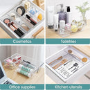 WOWBOX 25 PCS Clear Plastic Drawer Organizer Set, 4 Sizes Desk Drawer Divider Organizers and Storage Bins for Makeup, Jewelry, Gadgets for Kitchen, Bedroom, Bathroom, Office by TinyTreasures Baby Boutique