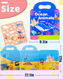 Benresive Reusable Sticker Books for Kids 2-4, Sticker Books for Toddlers 1-3 2-4, Toddler Travel Toys Activities Crafts Gifts - Ocean by TinyTreasures Baby Boutique