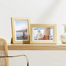 Vittanly 5x7 Picture Frames Set of 9, Shatter Resistant Plexiglass, Display 4x6 Pictures with Mat or 5x7 without Mat, Photo Frames for Wall or Tabletop, Engineered Wood, OAK by CozyNest Decor