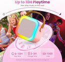 Karaoke Machine for Kids Adults, Portable Bluetooth Mini Karaoke Microphone Singing Speaker with 2 Mic and Light,Toys for All Smartphones,Birthday, Family,Home Party (Pink) by TinyTreasures Baby Boutique