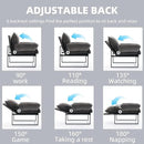 YISHENG Accent Chair with 6-Angle Adjustable Backrest, Chenille Fabric Living Room Chair Upholstered Lounge Chair, Modern Chair Cozy Reclining Chair for Reading Room, Set of 2 Gray by CozyNest Decor