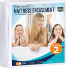 Utopia Bedding Zippered Mattress Encasement Crib Size (Pack of 2), 100% Waterproof, Dust Mite and Bed Bug Proof Mattress Protector, Absorbent 6-Sided Mattress Cover by TinyTreasures Baby Boutique