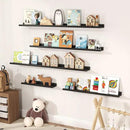 Floating Shelves for Wall, Picture Ledge Shelf 55 Inch Solid Wood Set of 2, Rustic Wall Shelves with Lip, Kids Bookshelf, Photo & Picture Live Edge Floating Shelves for Bedroom, Living Room, Kitchen by CozyNest Decor