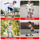 Youth/Kids Knee Pads Elbow Pads Wrist Guards Protective Gear Set for 3-15 Years Child Roller Skates, Skateboard, Cycling, Inline Skating, BMX Bike, Balance Bike Scooter Riding and Other Outdoor Sports by TinyTreasures Baby Boutique