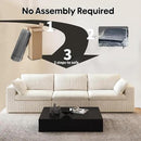 118" 3-Seater Cloud Sofa,Modular Sectional Couch,Modern Deep Seat Upholstered Couches with Plush Corduroy Fabric for Living Room Furniture,Bedroom and Apartment,No Assembly Required,White by CozyNest Decor