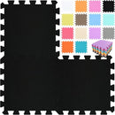 qqpp EVA Rubber 18 Tiles Interlocking Puzzle Foam Floor Mats - Baby Play Mat for Playing | Exercise Mat for Home Workout. Black. QC-Db18N by TinyTreasures Baby Boutique