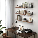 Heimlove Floating Shelves for Wall, 36 Inch Long Wood Floating Bookshelf Set of 3, Wall Mounted Hanging Shelf for Bathroom Bedroom Kitchen, Walnut by CozyNest Decor