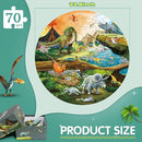 Floor Puzzles for Kids Ages 3-8, 70 Piece Dinosaur Jigsaw Puzzle for Kids Ages 3+ Year Old Large Round Toddler Puzzles Preschool Learning Educational Toys Gift for Boys Girls (Tyrannosaurus) by TinyTreasures Baby Boutique