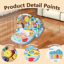 Alive Lovely Baby Gyms Play Mats, Musical Activity Center Baby Piano Gym Mat, Music and Lights Tummy Time Padded Mat for Newborn 0 to 3 6 9 12 Months by TinyTreasures Baby Boutique