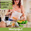 WeeSprout Silicone Baby Food Freezer Tray with Clip-on Lid - Perfect Storage Container for Homemade Baby Food, Vegetable & Fruit Purees, and Breast Milk by TinyTreasures Baby Boutique