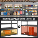 59.8" W x 59.8" H x 24.2" D Storage Shelves Metal Shelving, 2120LBS Garage Shelving Unit with Adjustable Shelf, 4 Tier Storage Rack for Garage, Pantry, Warehouse, Basement, Black by GreenHaven Gardens