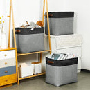 DULLEMELO Grey Storage Baskets for Organizing 3 Pack Fabric Shelf Baskets for Gifts Empty Large Storage Organizer for Closet,Clothes,Toys,Bedroom (Black&Grey) by TinyTreasures Baby Boutique