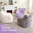 Hobestluk Bean Bag Chair for Adult Small Bean Bag Chairs with Arms Furry Beanbag Chair with Foam Filler Stuffed Bean Bag Sofa for Reading in Bedroom Living Room and Dorms (Purple) by CozyNest Decor