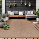Washable Indoor Outdoor Rug 8x10 Weather Resistant Area Rugs Modern Solid Jute Rug for Porch Deck Balcony Backyard Patio Outside Carpet (8 X 10 Jute Beige) by CozyNest Decor