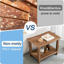 HDPS Shower Bench Seat, Poly Lumber Bathroom Stool for Inside Shower Waterproof, Foot Rest Stool for Shaving Legs with Adjustable Feet, Plastic Spa Bath Chair Seat for Bathroom, Non-Slip, Brown by TinyTreasures Baby Boutique