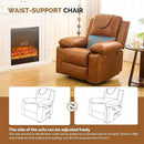 Recliner Chair with Electric Massage Adjustable Footrest & Heat, Manual Leather Recline for Adults Living Room Remote Control (Chestnut Brown) by CozyNest Decor