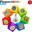 PicassoTiles 103 Pieces 1" Magnetic Toy Building Block Cubes Building Block, 3D Cube Construction Cubes Magnet Sensory Toys Gifts Educational with Free Idea Book for Kid, Boy, Girl & Toddler PMC103 by TinyTreasures Baby Boutique