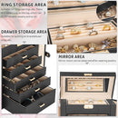 AKOZLIN Large 6-Tier Jewelry Box Lockable Leather Jewelry Storage Case with 5 Drawers for Women Girls Ring Necklace Earring Bracelet Holder Organizer with Mirror by TinyTreasures Baby Boutique