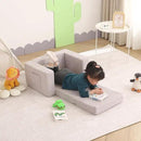 Welnow 2-in-1 Kids Sofa Chair, Convertible Toddler Chair Flip Out Children Sofa Chair Folding Kids Play Sofa with Side Pockets & Removable Cover Armrest Chair for Girl or Boy by CozyNest Decor