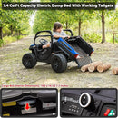 sopbost 24V 10Ah 2 Seater Ride On Car with Remote Control Battery Powered Ride On Toy Electric 4x4 Kids UTV with Large Dump Bed, 4x75W Motors, Blue by TinyTreasures Baby Boutique