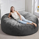 Hobestluk 6FT Bean Bag Chair Bean Bag Chairs for Adults Giant Bean Chairs with Velvet Cover, Memory Foam BeanBag Chair Fluffy BeanBag Chairs for Living Room, Bedroom- Grey (70" x 70" x 15") by CozyNest Decor