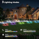 CINOTON 2 Pack RGBCW Solar Pathway Outdoor Lights, 3 Lighting Modes Solar LED Garden Light, IP65 Waterproof Outside Solar Powered Landscape Lighting for Patio Walkway Yard Driveway RGB/Warm/Cold White by CozyNest Decor