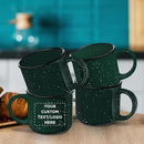 DISCOUNT PROMOS Custom Ceramic Campfire Coffee Mugs 13 oz. Set of 1, Personalized Bulk Pack - Perfect for Tea, Espresso, Cappuccino, Hot Cocoa - Green by TinyTreasures Baby Boutique