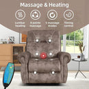 EBELLO 3 Pieces Reclining Couch Furniture Set for Living Room, Double 1 Seat Power Recliner Chair with Massage and Heat, a 3 Seater Manual Sofa, Vintage Rivet Mid-Century Design, Brown by CozyNest Decor