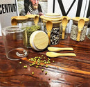 7.6 oz Airtight Mini Glass Jars with Bamboo Lids and Bamboo Spoons, Spice Jars Small Food Storage Containers for Kitchen, Bathroom, Home Decor Set of 8 by CozyNest Decor