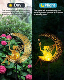 Solar Garden Statues Outdoor Decor, Fairy Moon Figurine Light Stake, Housewarming Ornament for Patio, Lawn, Yard, Pathway - Unique Gift Ideas for Gardening Mom Grandma by GreenHaven Gardens