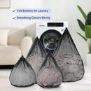 4Pcs Mesh Laundry Bags Washing Machine Mesh Wash Bags Jumbo for Delicates Clothes,Bed Linen,Toys with Drawstring Closure Sturdy (Black, Pack 4 Pcs) by TinyTreasures Baby Boutique