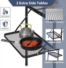 REDCAMP 36x24 Folding Grill Table for Outside with 2 Side Tables, Lightweight Portable Metal Aluminum Outdoor Grill Table with Adjustable Height Legs, Great for Camping Picnic Cooking BBQ, Black 3ft by GreenHaven Gardens