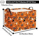 HIYAGON Rectangular Halloween Basket for Boys and Girls Kids Trick or Treat Pumpkin Basket for Halloween Parties Cute Storage Bin Organizer Box Room Decor(Yellow Halloween) by TinyTreasures Baby Boutique
