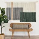 Macrame Wall Hanging Green Large Dip Dye Fiber Wall Art Bohemian Yarn Tapestry Wall Décor 57''W*35''L by CozyNest Decor