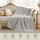 Amélie Home Chenille Knit Throw Blanket for Couch, Chevron Texture Decorative Soft Blanket for Sofa, Bed & Chair, 50"x60", Light Grey by CozyNest Decor