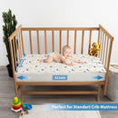 Waterproof Crib Mattress Protector Sheets,%100 Cotton Fabric, Absorbent Crib/Toddler Mattress Protector, Quilted, Certified, Noiseless Machine Wash, Moon&Star Pattern 52"x28" (Small Single, 1, Pack) by TinyTreasures Baby Boutique