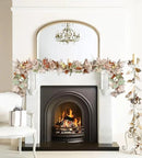 DearHouse 2 Pack Fall Maple Leaf Hanging Vine Garland Artificial Autumn Foliage Thanksgiving Decor for Home Wedding Fireplace Party Christmas (White&Green) by CozyNest Decor