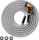 Garden Hose Metal 25 FT, Flexible Stainless Steel Water Hose with 10 Function Nozzle, Kink Free, Lightweight & Durable, Crush Resistant Fitting, Puncture Proof Hose for Yard, Rv, 600 PSI 2025 New by GreenHaven Gardens