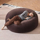 Bean Bag Chair 5Ft, Memory Foam Filled, Large Beanbag Chairs for Adults and Teens, Soft Sofa with Removable Flannel Cover, Round Couch for Living Room Bedroom College Dorm (Brown, 5FT-60×60"×24") by CozyNest Decor