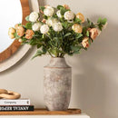 Mitt&Ditt Ceramic Flower Vase, 12.5 inch Tall Off-White Vase, Large Decorative Terracotta Vases, Farmhouse Rustic Pottery Vases for Home Decor, Living Room, Table by CozyNest Decor