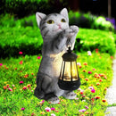 Afirst Solar Cat Statue Garden Decor, Outdoor Statue Decor with Solar Lantern Lovely Cat Figurine Patio Lawn Yard Art Ornaments Housewarming Gift by GreenHaven Gardens