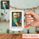 Personalized Coffee Mug, Custom Drawing Portrait Gift, Funny Customized Coffee Gift for Men & Women, Custom Mugs with Pictures, Orange 15oz Customized Ceramic Tea Cup by TinyTreasures Baby Boutique