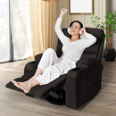 Rocking Recliner Chair, Massage Rocker Recliner Chair with Vibration Massage and Heat, USB and Type-C Ports,360° Swivel Faux Leather Chairs, Living Room, Bedroom, Nursery, RV, Brown by TinyTreasures Baby Boutique