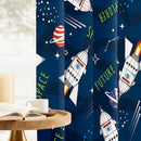 Kids Space Rocket Blackout Curtains - 100% Blackout, Thermal Insulated, Noise Reducing, Perfect for Kids Room and Nursery, 2 Panels (Future Explorer Rockets, W52×L63) by TinyTreasures Baby Boutique