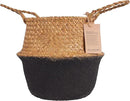 Plant Basket – Small Seagrass Planter Pot for Olive Trees, Woven Wicker Planter 8-9 Inches for Indoor Tall Artificial Plants (Black Bottom, Medium) by GreenHaven Gardens