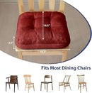 Chair Cushions for Dining Chairs, Dining Chair Cushions, Tufted Indoor Chair Pads with Ties & Non Slip Backing, Seat Cushions for Kitchen Chairs 16.5” x 16.5” x 3.5”, Set of 4, Red by CozyNest Decor