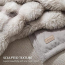 EVERGRACE Ultra Soft Luxury Fluffy Ridgeline Faux Rabbit Fur Throw Blanket, Thick Warm Bubble Throw for Bed, Cozy Plush Reversible Blankets for Couch, Chair, Sofa, Light Grey, 60x80 Inches, 870 GSM by CozyNest Decor