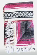 Del Mex Classic Mexican Blanket, Large Authentic Woven Falsa Throw (70"x50"), Artisan Southwest Décor for Beach, Yoga, Outdoors (Hot Pink/Fuchsia) by CozyNest Decor
