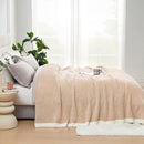 Snuggle Sac Queen Size Bedding Blankets, Super Soft Warm Oversized Bed Blankets Cozy Knit Fuzzy Blankets for Bed, Heather Beige, 90x90 inches by TinyTreasures Baby Boutique