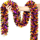 50FT Halloween Decorations Tinsel Garland, Orange Purple Black Shiny Metallic Tinsel Twist Hanging Streamers Garland for Halloween Birthday Home Tree Banister Indoor Outdoor Party Decor Supplies by CozyNest Decor